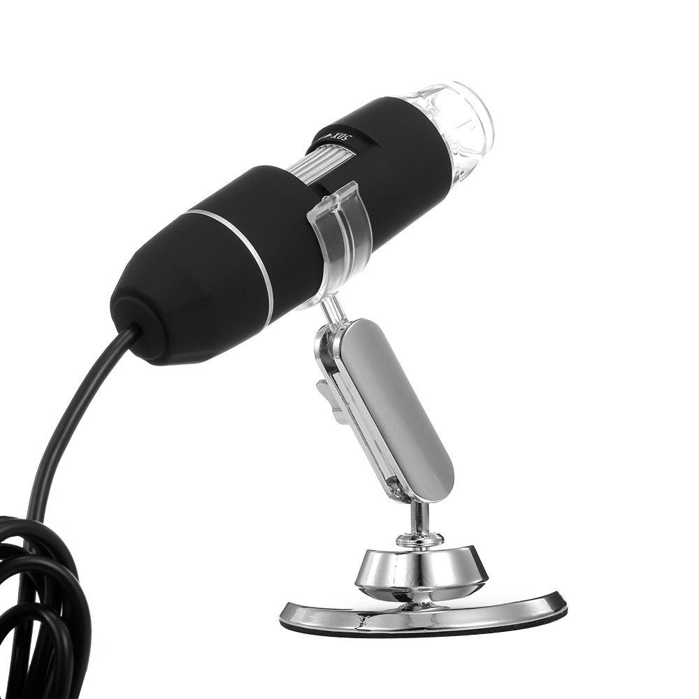Black HD Portable Digital Microscope 50X-1000X Zoom, 3-in-1 USB Magnifier with 8 LED Lights