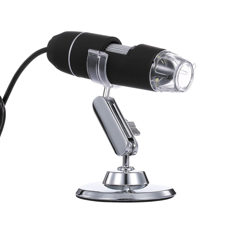 Black HD Portable Digital Microscope 50X-1000X Zoom, 3-in-1 USB Magnifier with 8 LED Lights