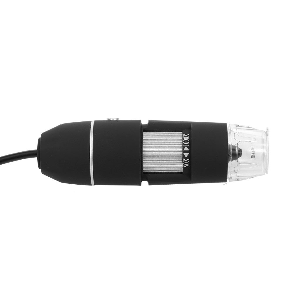 Black HD Portable Digital Microscope 50X-1000X Zoom, 3-in-1 USB Magnifier with 8 LED Lights