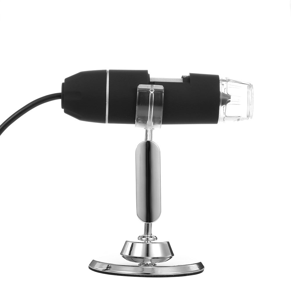 Black HD Portable Digital Microscope 50X-1000X Zoom, 3-in-1 USB Magnifier with 8 LED Lights