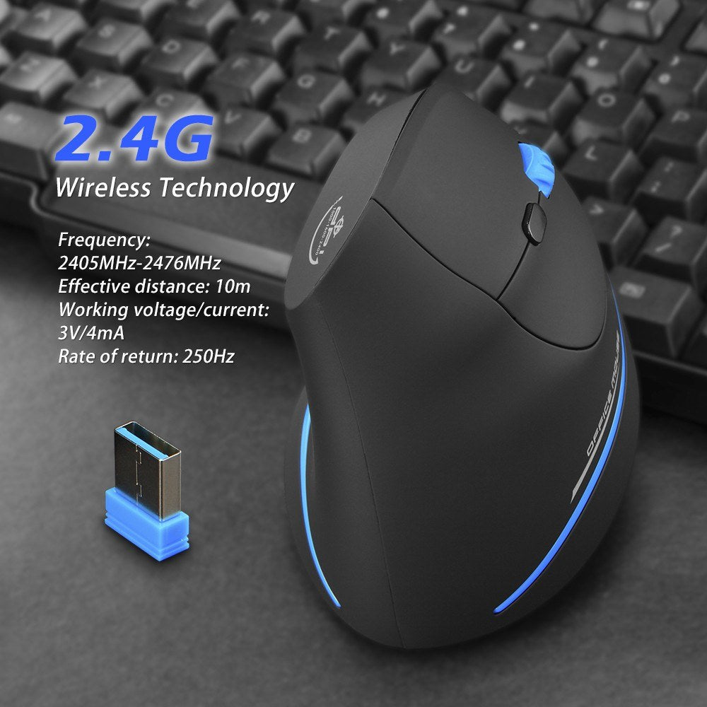 Zelotes F-35A Vertical Wireless Gaming Mouse, 2400DPI, Optical 2.4G