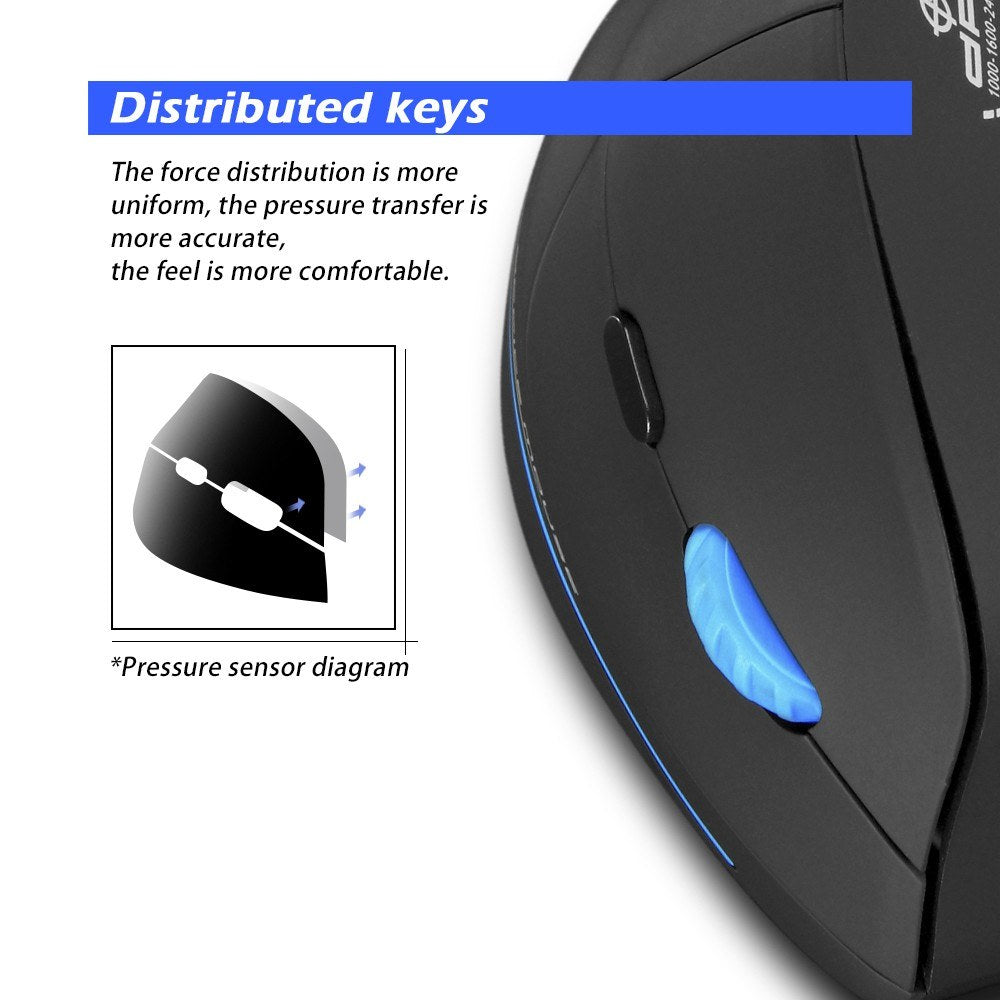 Zelotes F-35A Vertical Wireless Gaming Mouse, 2400DPI, Optical 2.4G