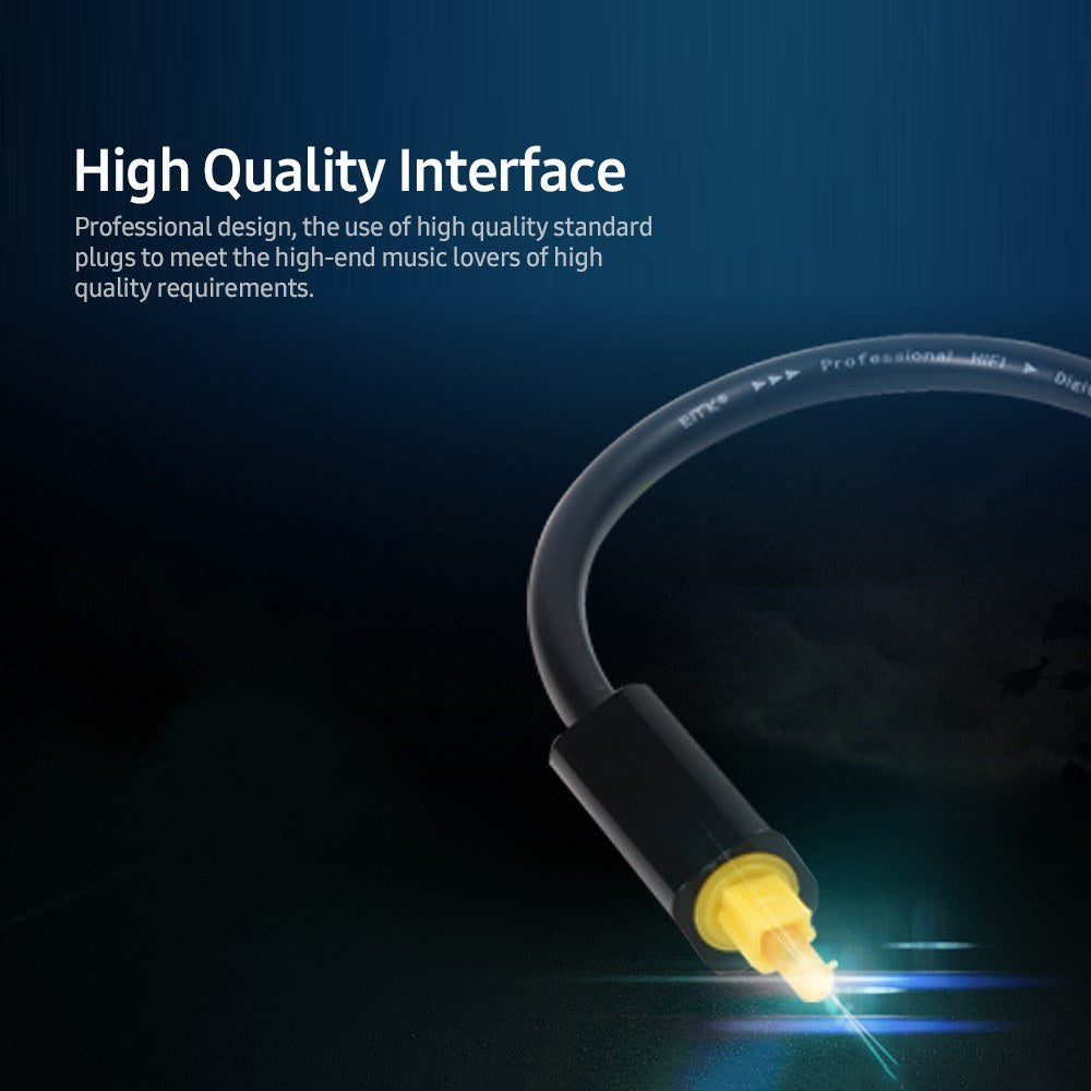 Digital Optical Audio Splitter 1 to 2 Fiber Optic Adapter Cable - Black