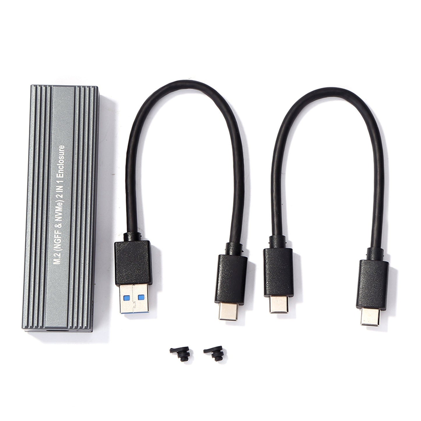 M.2 SSD Enclosure NVMe PCIe & NGFF SATA to USB-C 3.1 Adapter Dual Protocol Case