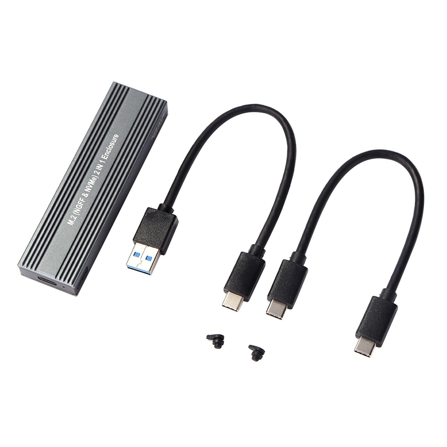 M.2 SSD Enclosure NVMe PCIe & NGFF SATA to USB-C 3.1 Adapter Dual Protocol Case