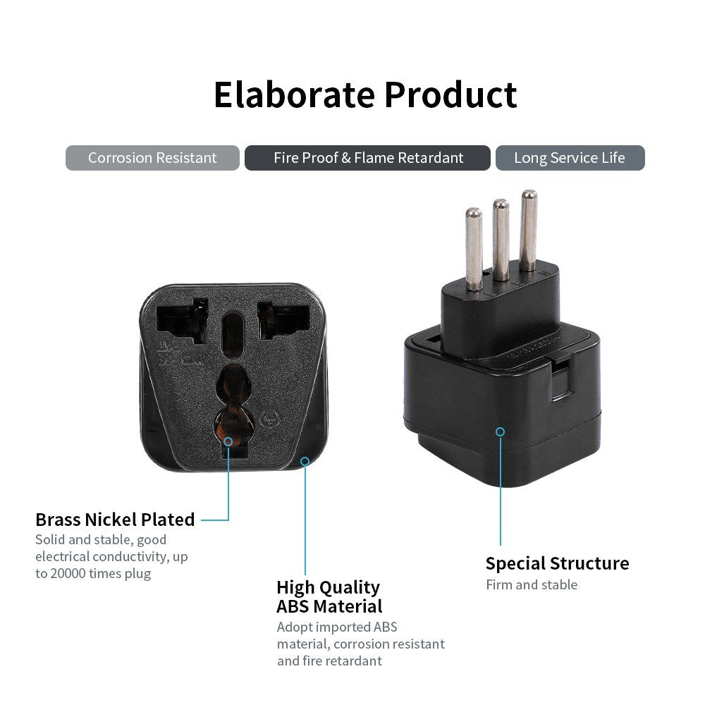 Italian 3-Pin Power Adapter Plug