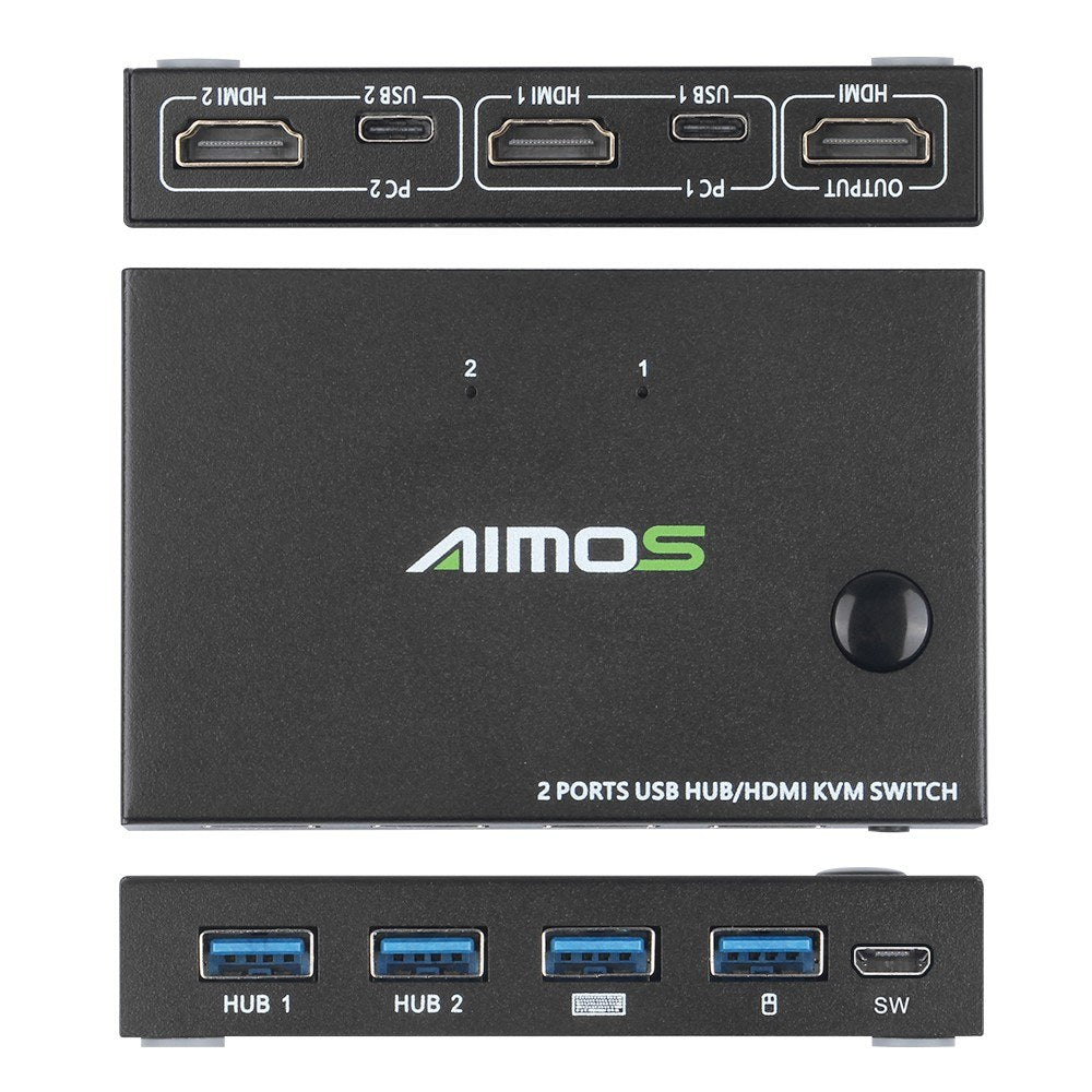 AIMOS 2-Port HDMI KVM Switch AM-KVM201CC