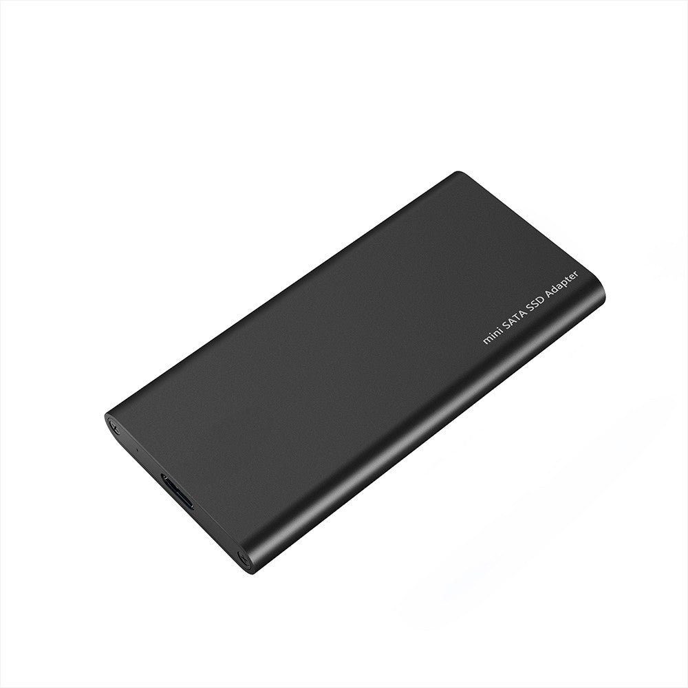 Silver Gray USB 3.1 Type-C to mSATA SSD Enclosure - Portable High-Speed Solid State Drive Box