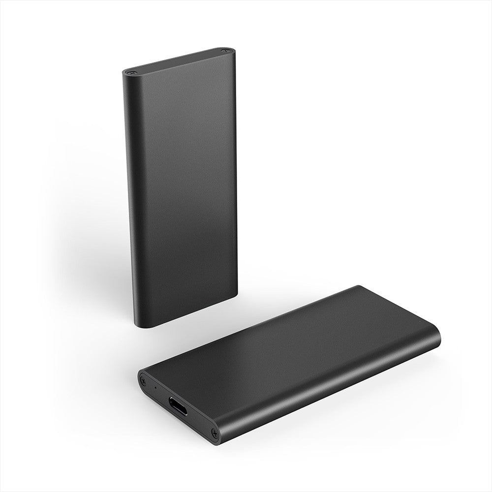 Silver Gray USB 3.1 Type-C to mSATA SSD Enclosure - Portable High-Speed Solid State Drive Box