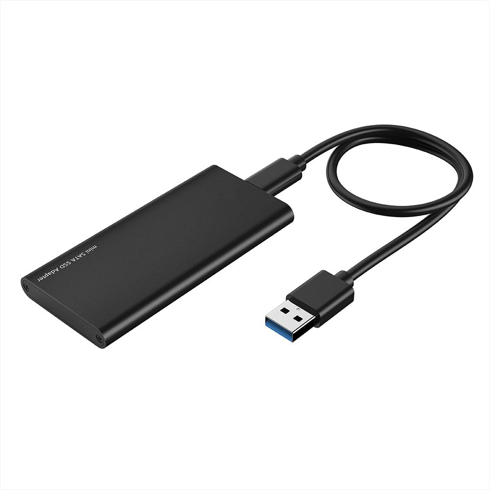Silver Gray USB 3.1 Type-C to mSATA SSD Enclosure - Portable High-Speed Solid State Drive Box