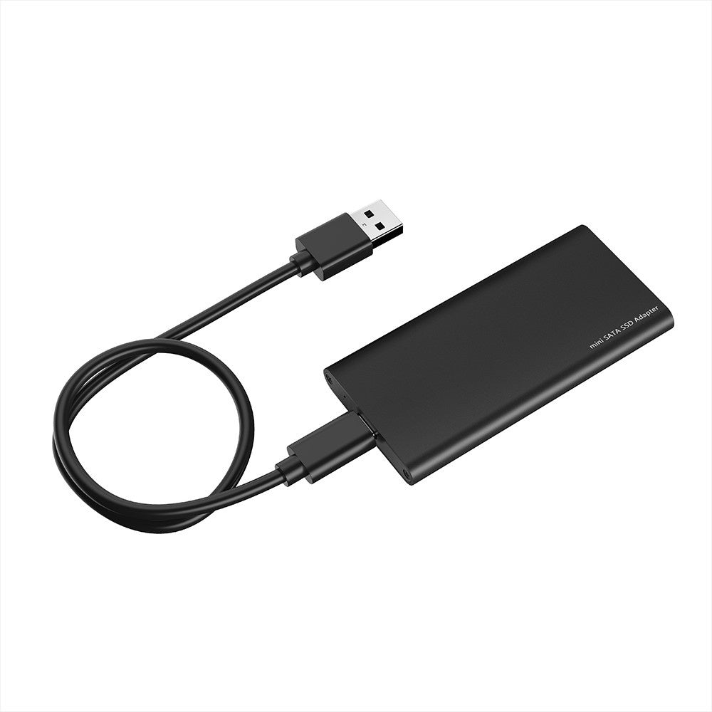 Silver Gray USB 3.1 Type-C to mSATA SSD Enclosure - Portable High-Speed Solid State Drive Box