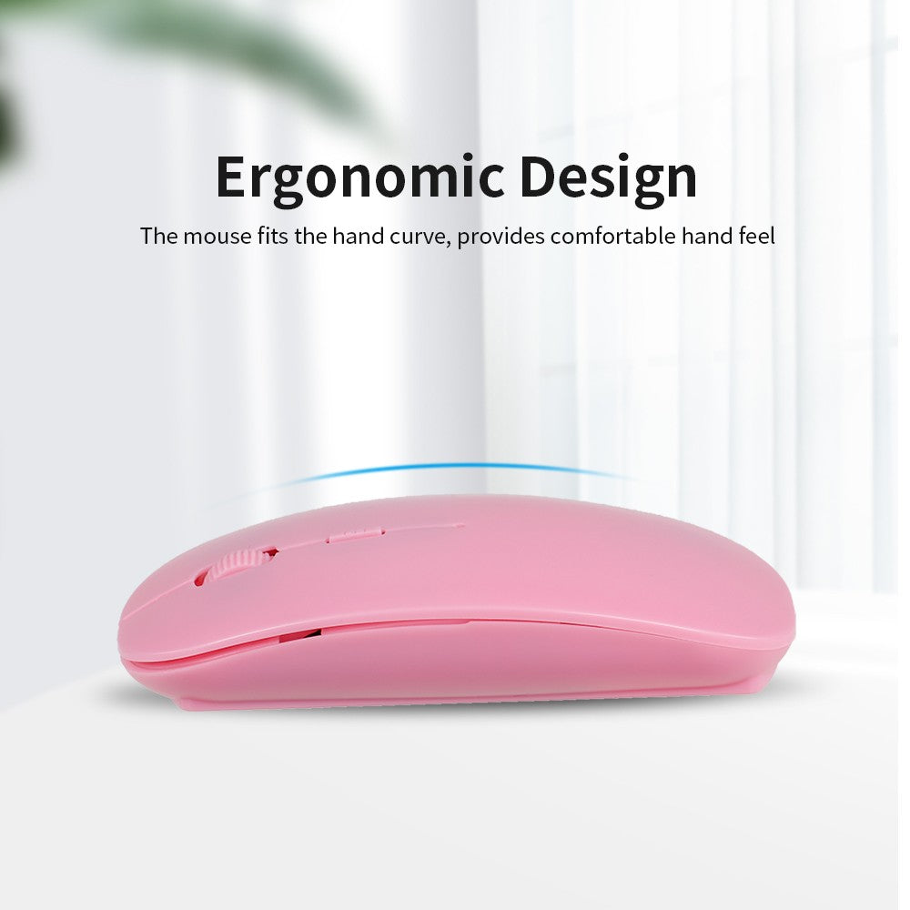 Black Ultra-Thin 2.4G Wireless Optical Mouse - 4 Keys, 1600DPI, Mute for Desktop & Laptop