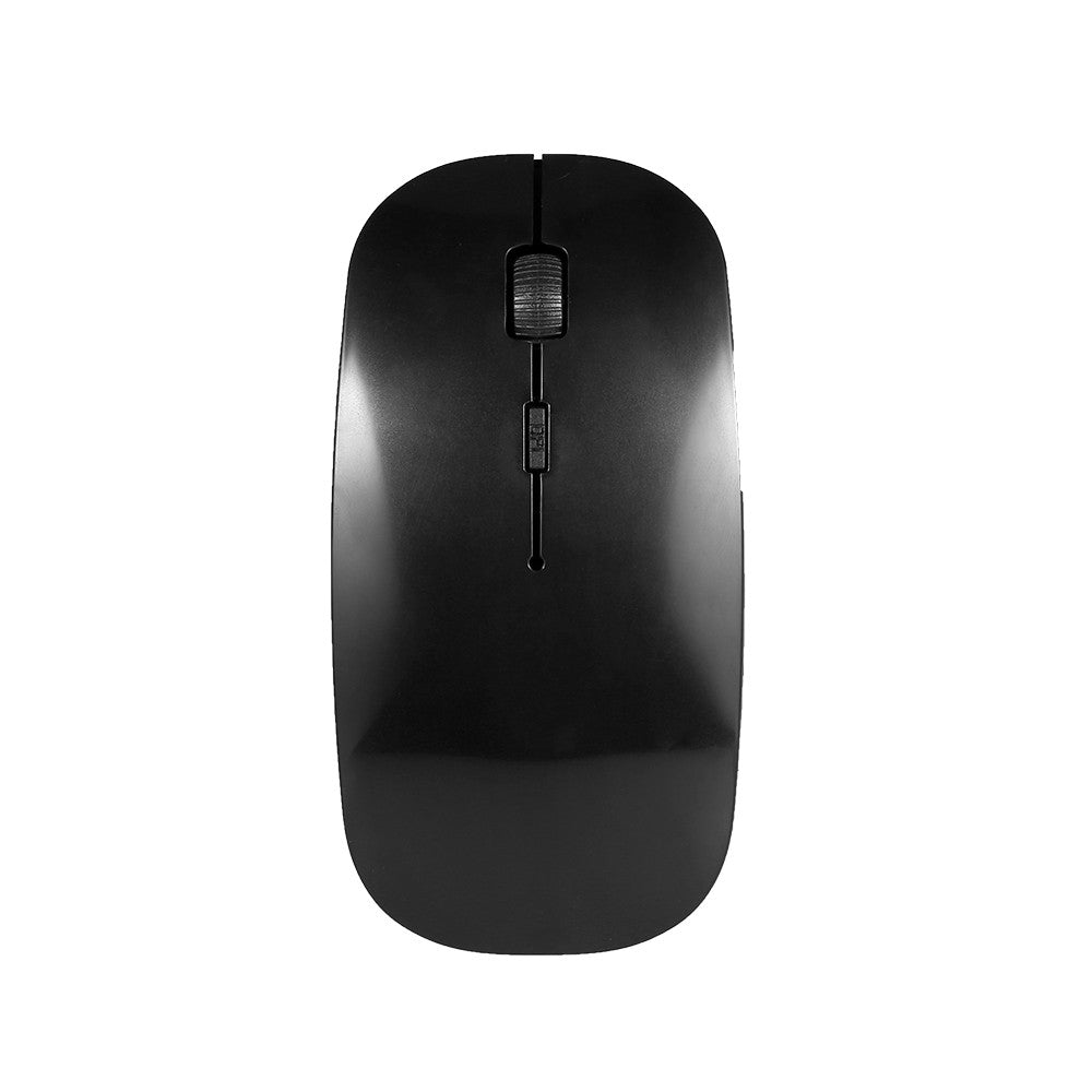 Black Ultra-Thin 2.4G Wireless Optical Mouse - 4 Keys, 1600DPI, Mute for Desktop & Laptop