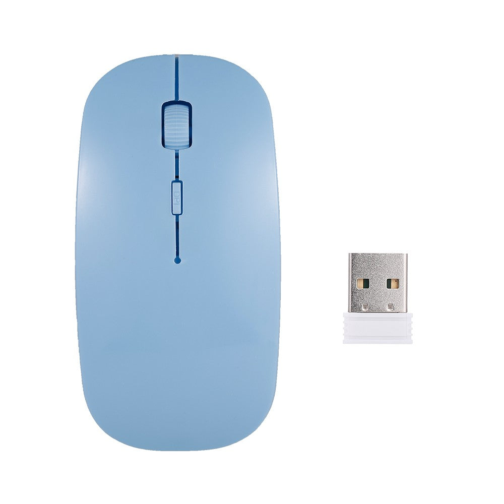Black Ultra-Thin 2.4G Wireless Optical Mouse - 4 Keys, 1600DPI, Mute for Desktop & Laptop