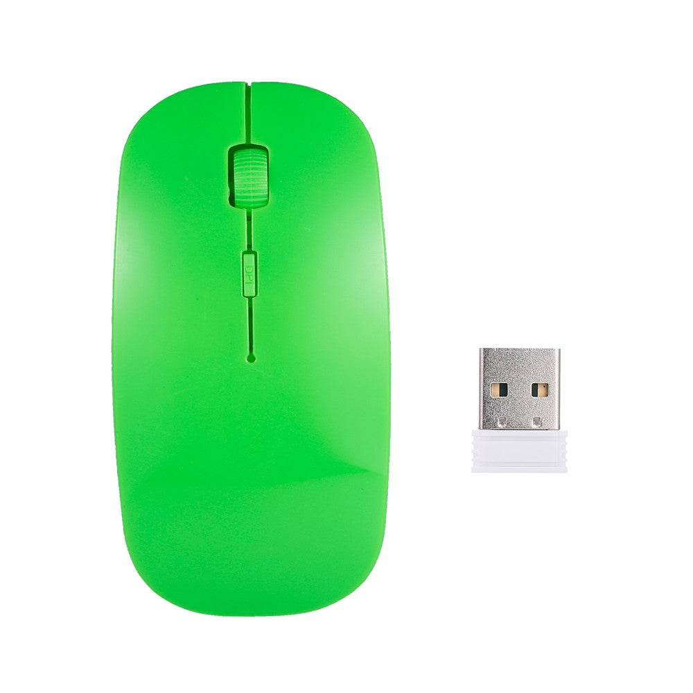 Black Ultra-Thin 2.4G Wireless Optical Mouse - 4 Keys, 1600DPI, Mute for Desktop & Laptop