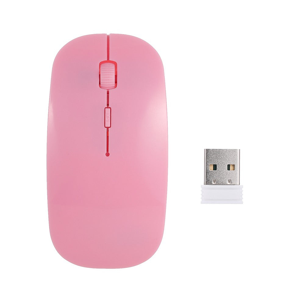 Black Ultra-Thin 2.4G Wireless Optical Mouse - 4 Keys, 1600DPI, Mute for Desktop & Laptop