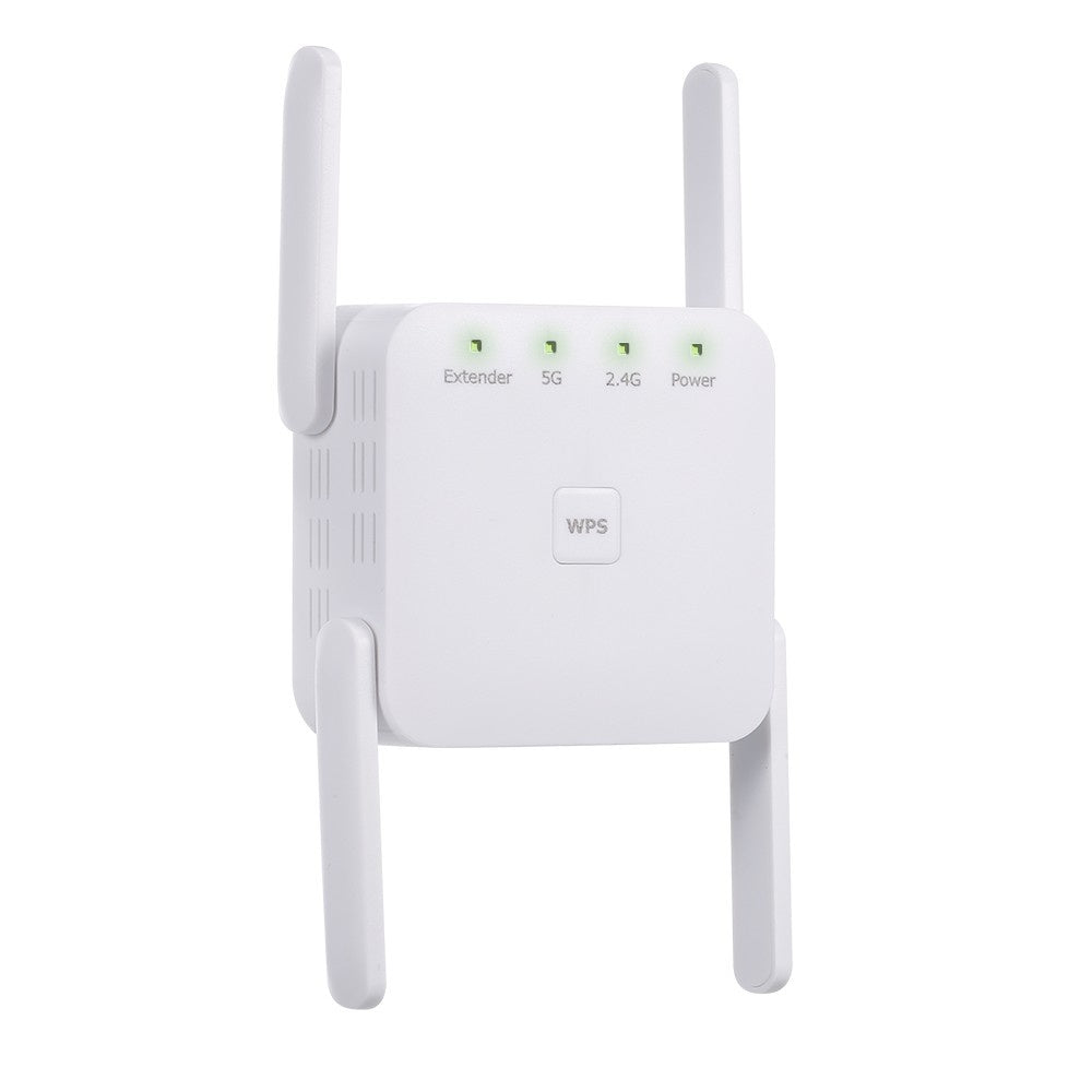 1200Mbps Dual Band WiFi Repeater Signal Booster for Home & Office - EU Plug, White
