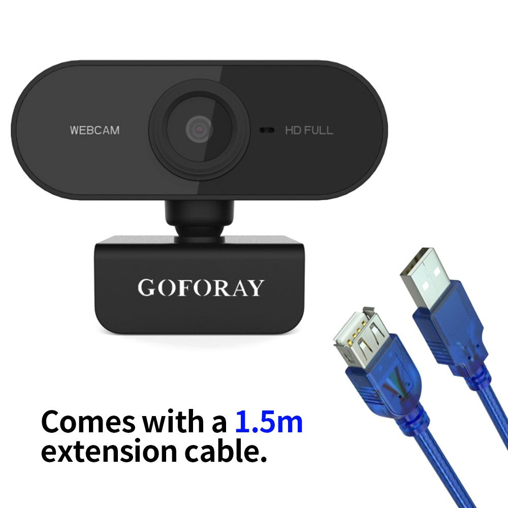 HD 1080P Webcam with 2MP Camera & Noise-Reduction Microphone, USB Plug & Play for Laptop/Desktop/TV