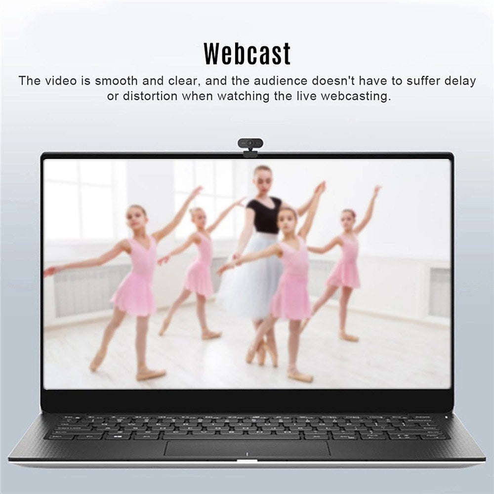 HD 1080P Webcam with 2MP Camera & Noise-Reduction Microphone, USB Plug & Play for Laptop/Desktop/TV