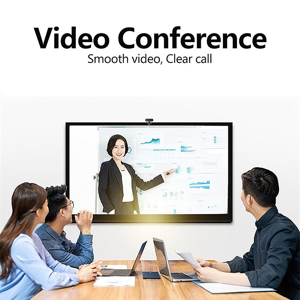 HD 1080P Webcam with 2MP Camera & Noise-Reduction Microphone, USB Plug & Play for Laptop/Desktop/TV