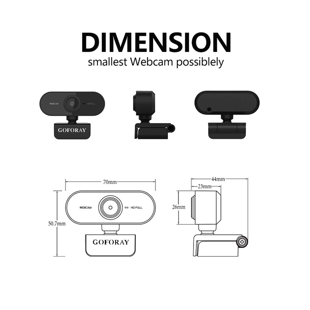 HD 1080P Webcam with 2MP Camera & Noise-Reduction Microphone, USB Plug & Play for Laptop/Desktop/TV