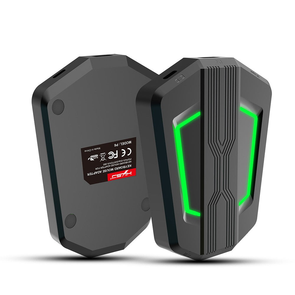 Portable HXSJ P6 Keyboard & Mouse Adapter for N-Switch, PS4, PS3, Xbox One, 360 with Four-Color Breathing Light