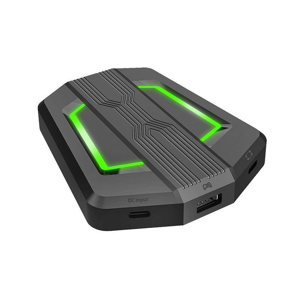 Portable HXSJ P6 Keyboard & Mouse Adapter for N-Switch, PS4, PS3, Xbox One, 360 with Four-Color Breathing Light
