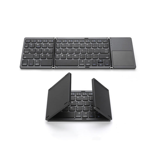 Ultra Slim Wireless Bluetooth Folding Keyboard with Touchpad for Windows/Android/iOS - Grey