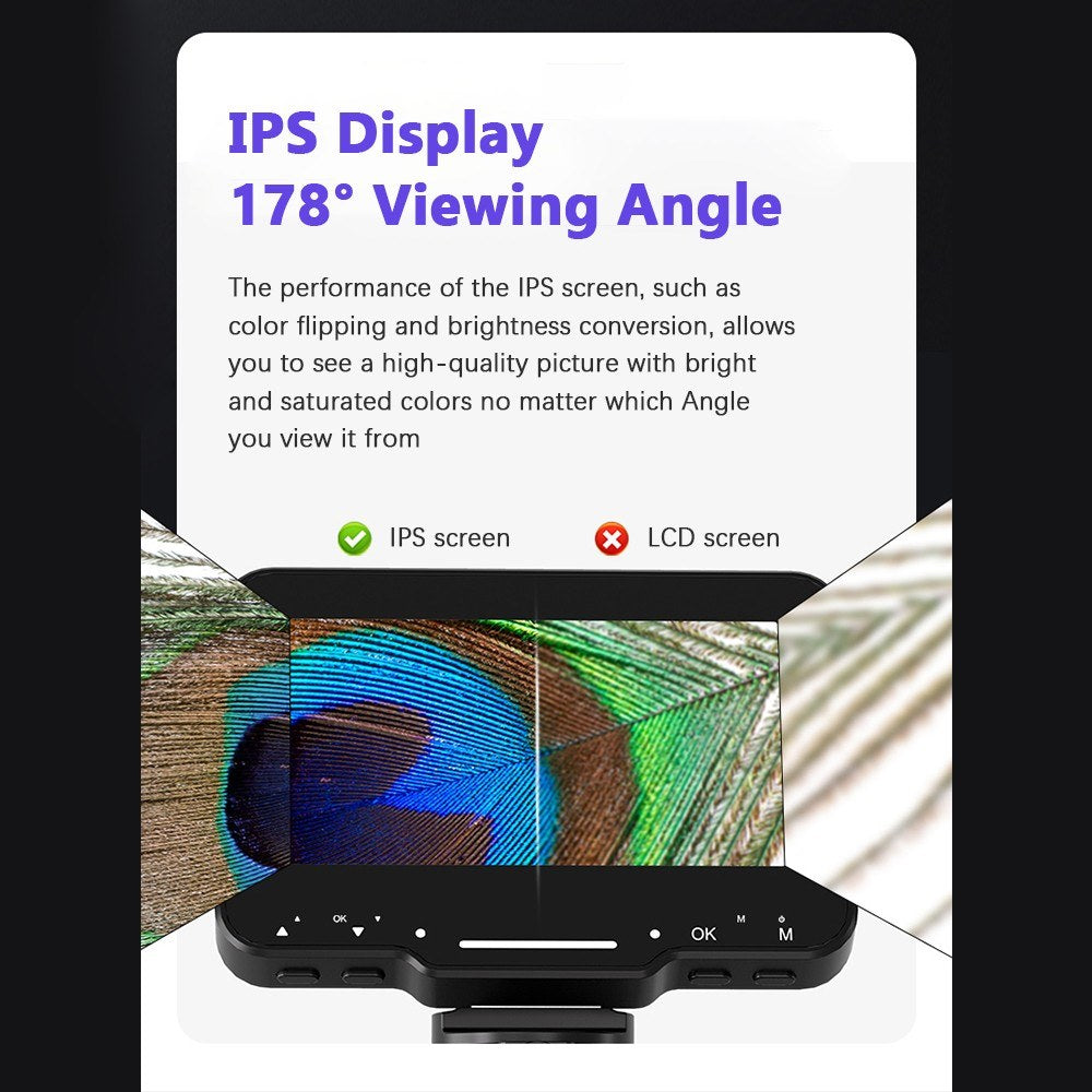 1080P Digital Microscope with Adjustable Brightness, 4.3-inch Large IPS Screen for Plant & Insect Observation