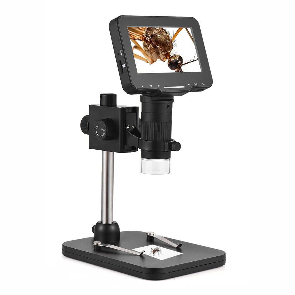 1080P Digital Microscope with Adjustable Brightness, 4.3-inch Large IPS Screen for Plant & Insect Observation