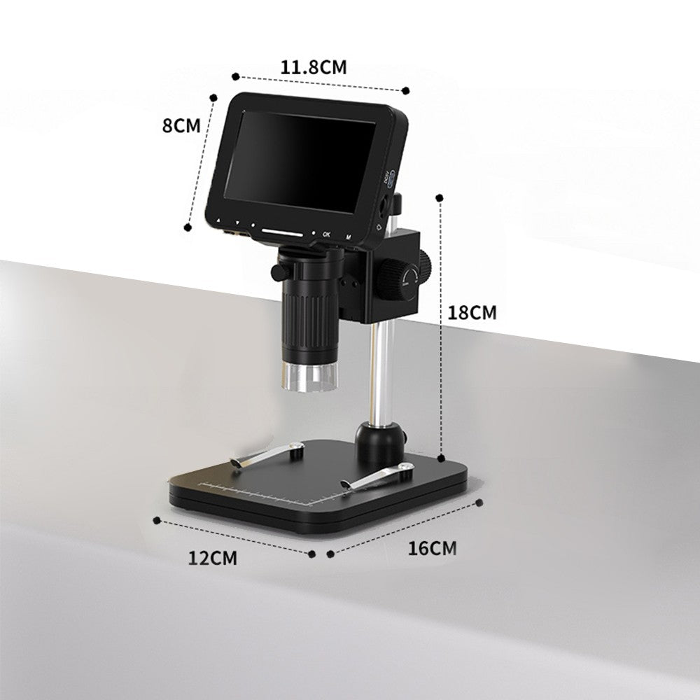 1080P Digital Microscope with Adjustable Brightness, 4.3-inch Large IPS Screen for Plant & Insect Observation