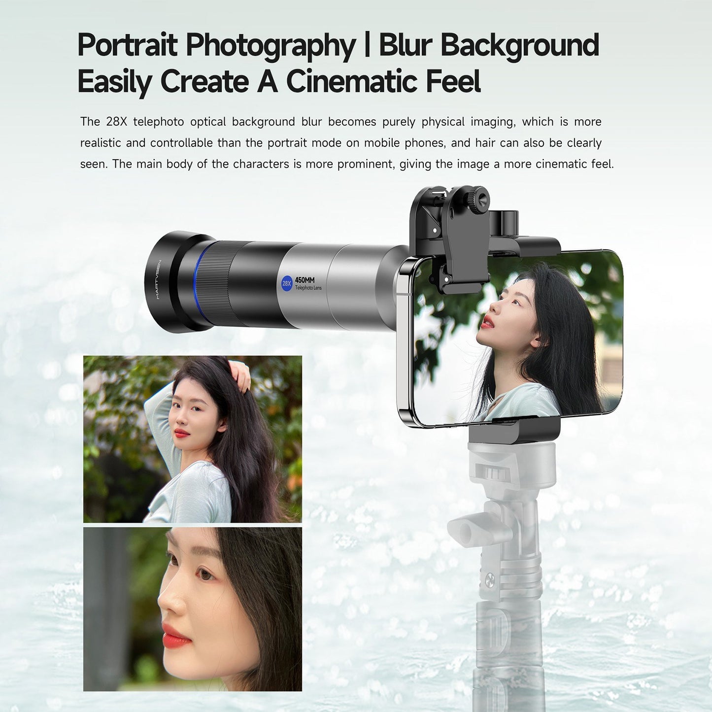 MARTVSEN 28X Monocular Telescope with Tripod, Lens Adapter & Phone Clip