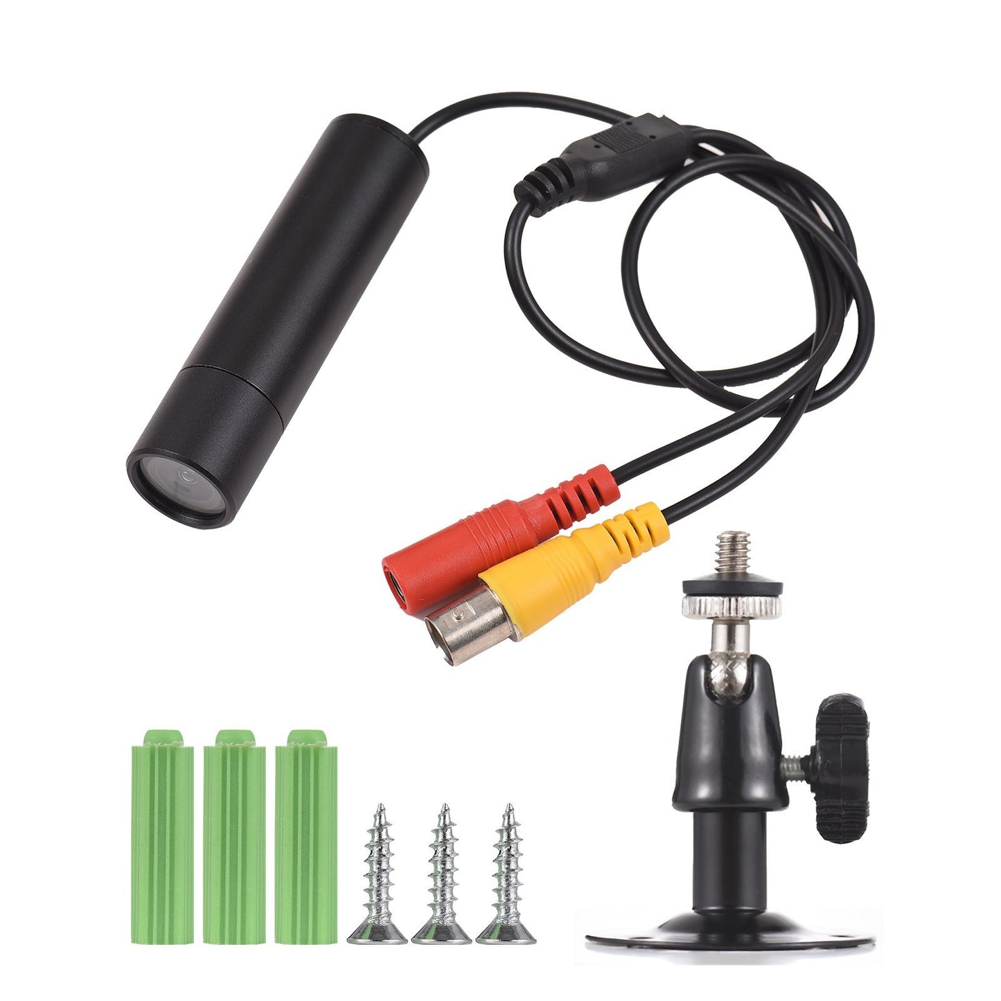 2MP 1080P Mini Wired CCTV Indoor Security Camera with 3.6mm Wide Angle Lens and Wall Mount Bracket, Analog PAL System