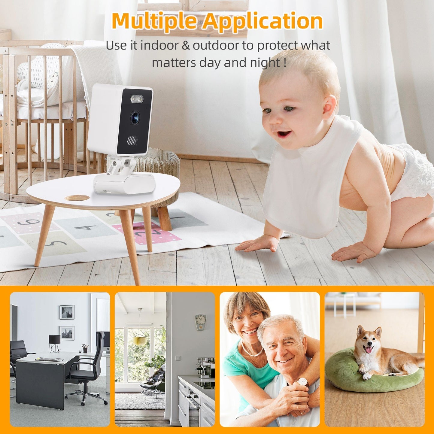 1080P WiFi Indoor Security & Pet Camera with Phone App, 2MP