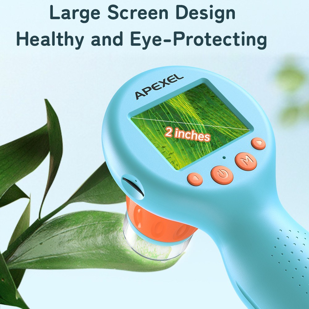 APEXEL Kids Digital Microscope with Camera - APL-MS201 Handheld Model