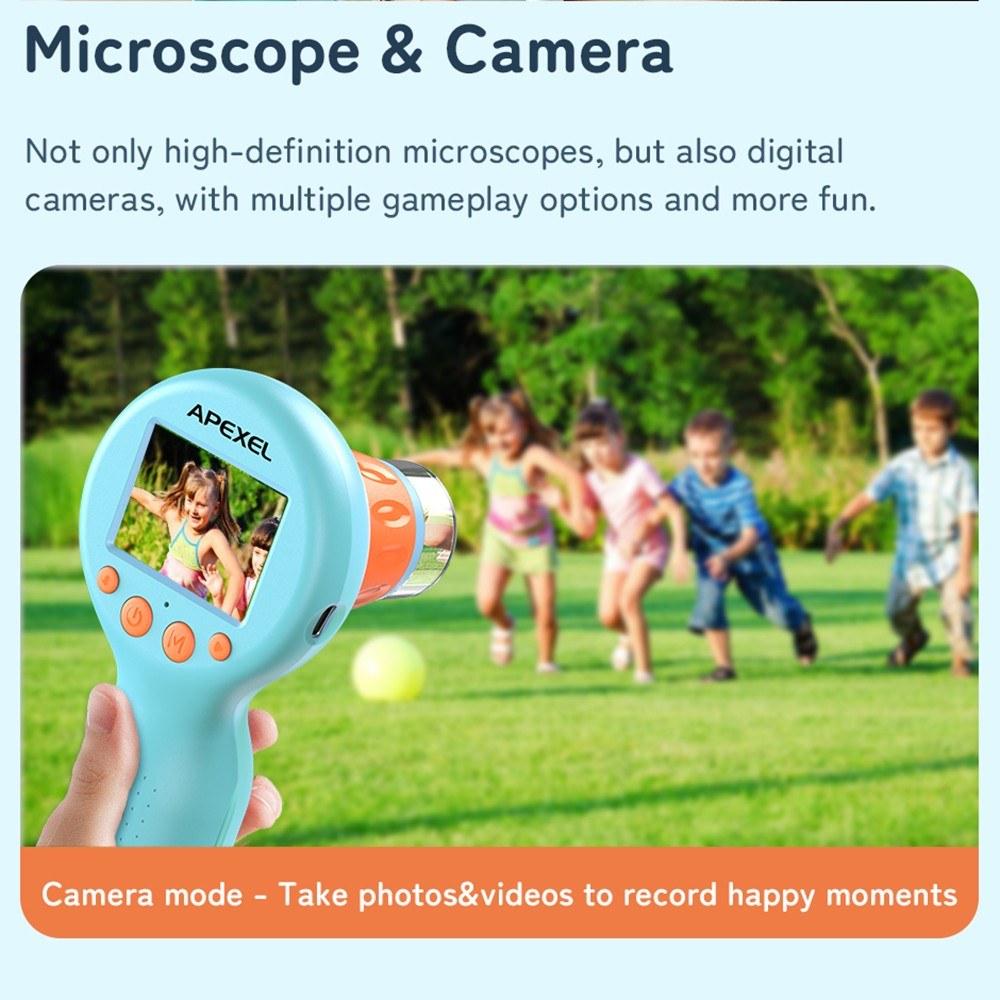 APEXEL Kids Digital Microscope with Camera - APL-MS201 Handheld Model