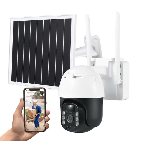 3MP Solar-Powered Smart WiFi Security Camera with Wall Mount and Wireless Monitoring