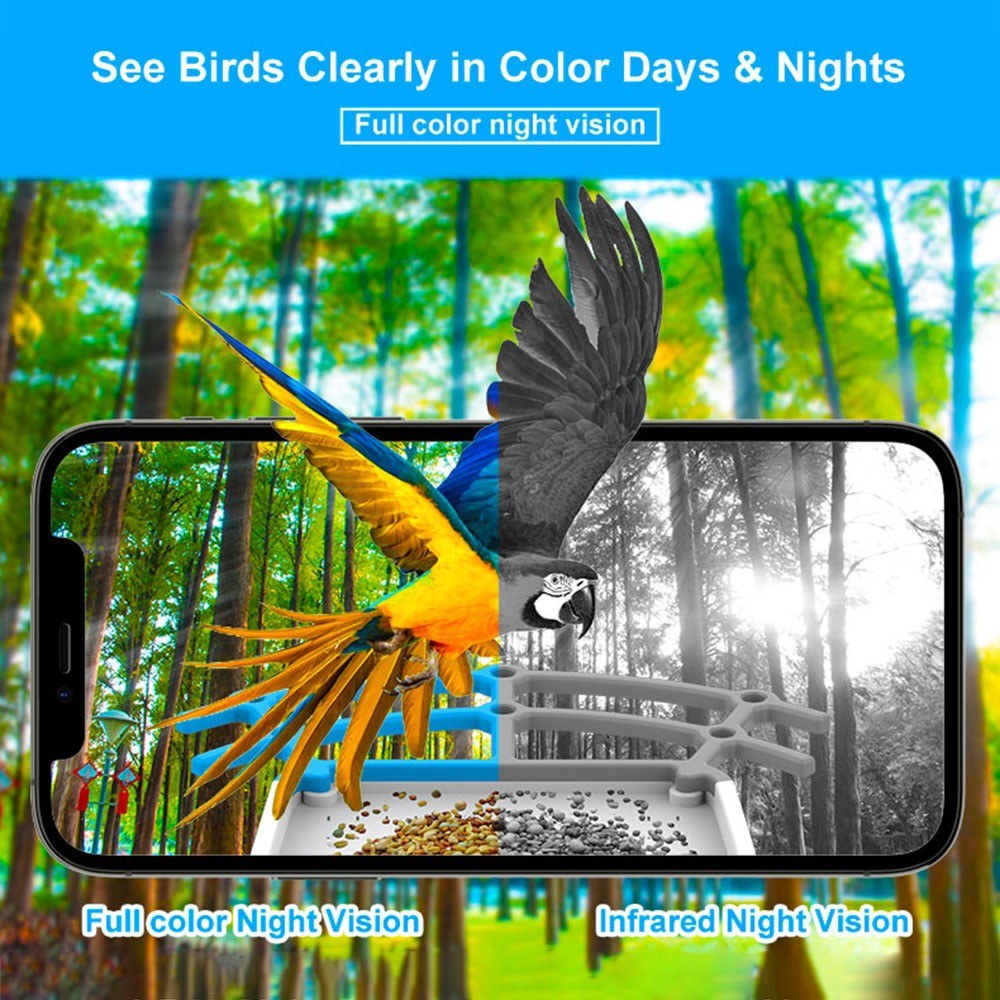 Solar-Powered Smart Bird Feeder with 4MP Camera and 2L Capacity for Outdoors