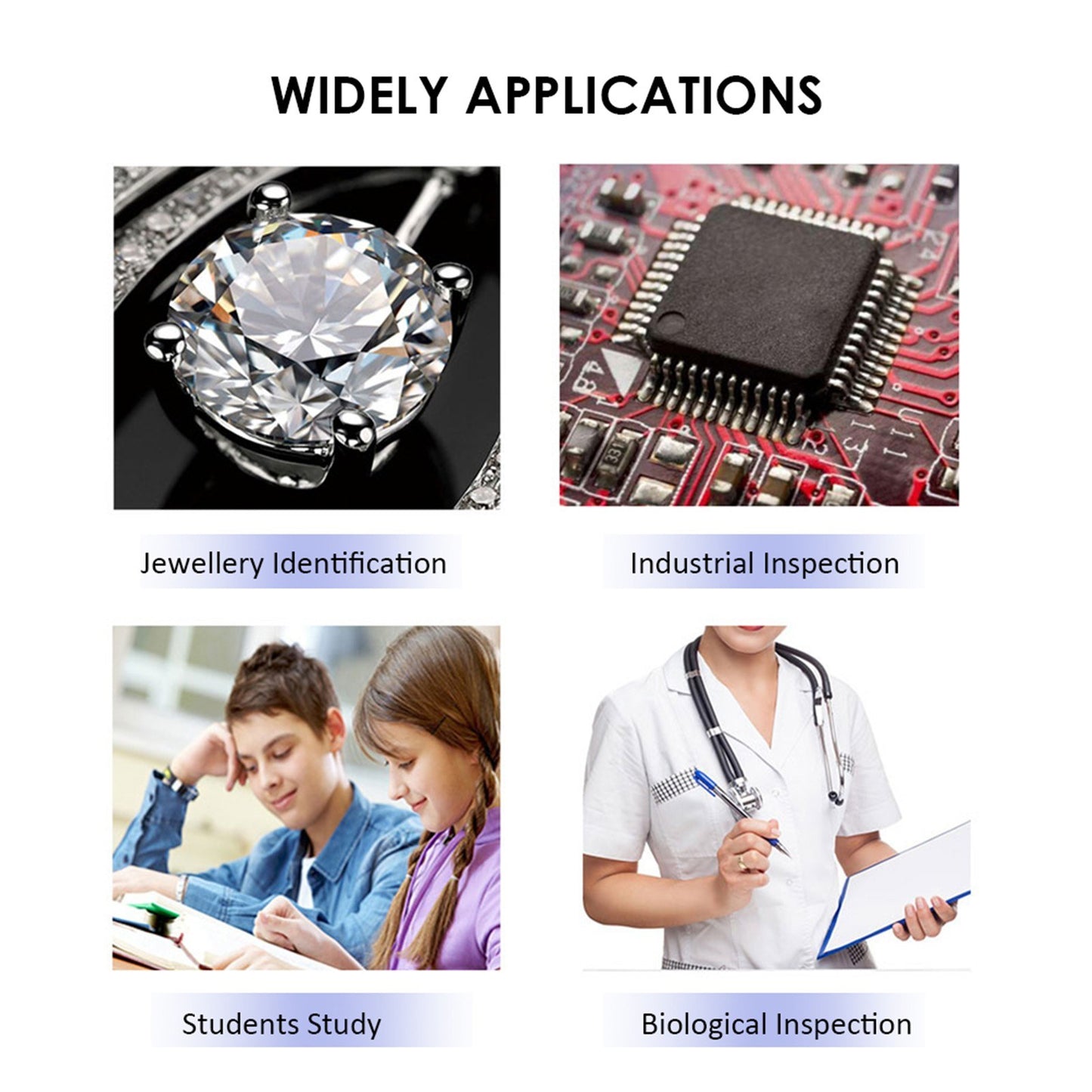 1600X USB Digital Microscope with 8 LED Lights & Stand – Portable Handheld Inspection Camera