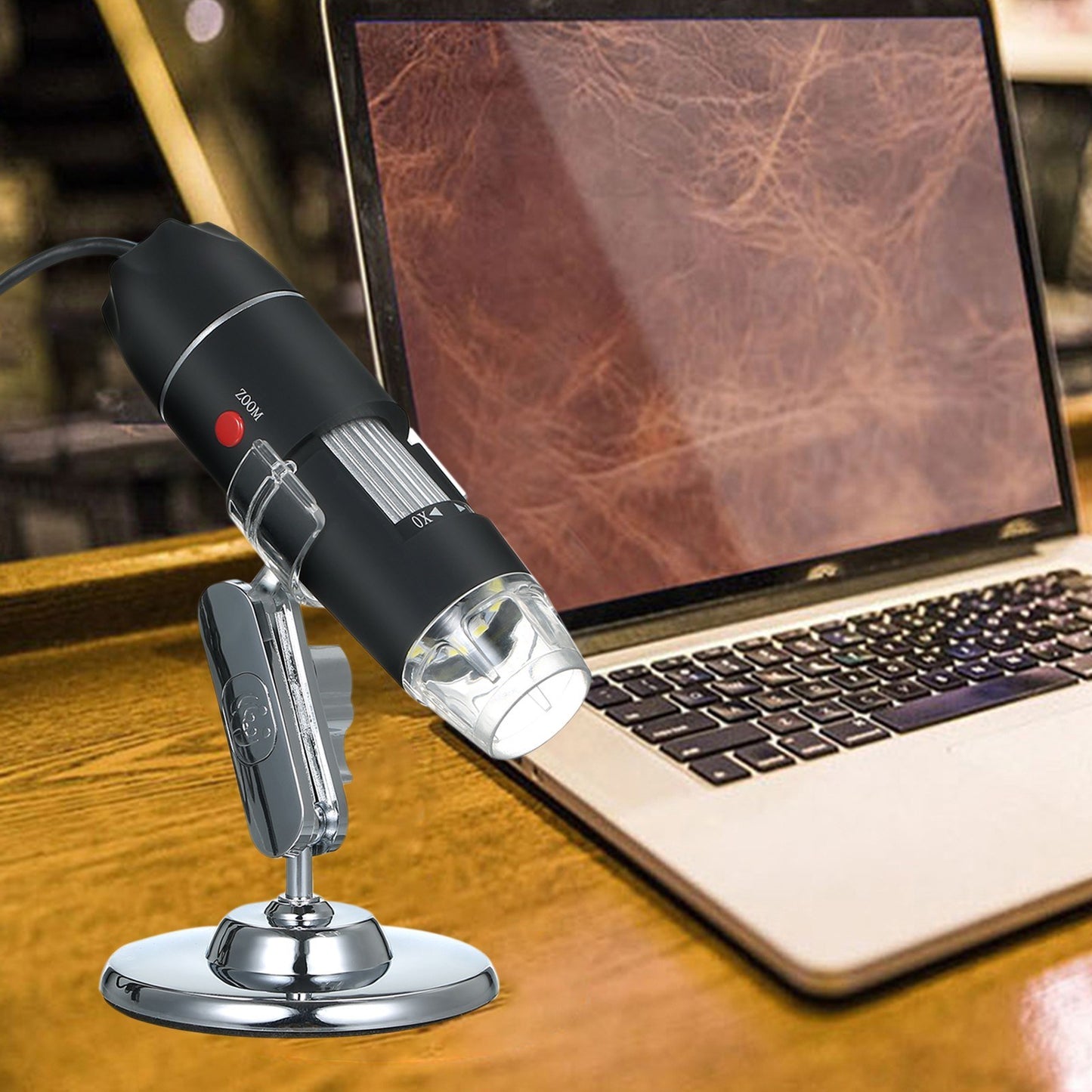 1600X USB Digital Microscope with 8 LED Lights & Stand – Portable Handheld Inspection Camera