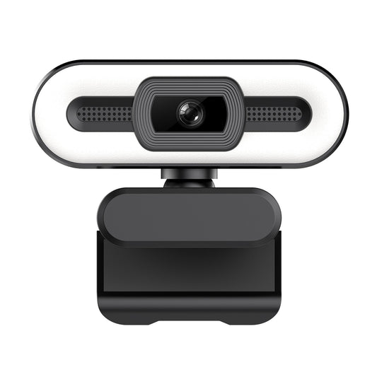 4K USB Webcam with Built-in Microphone and Lighting