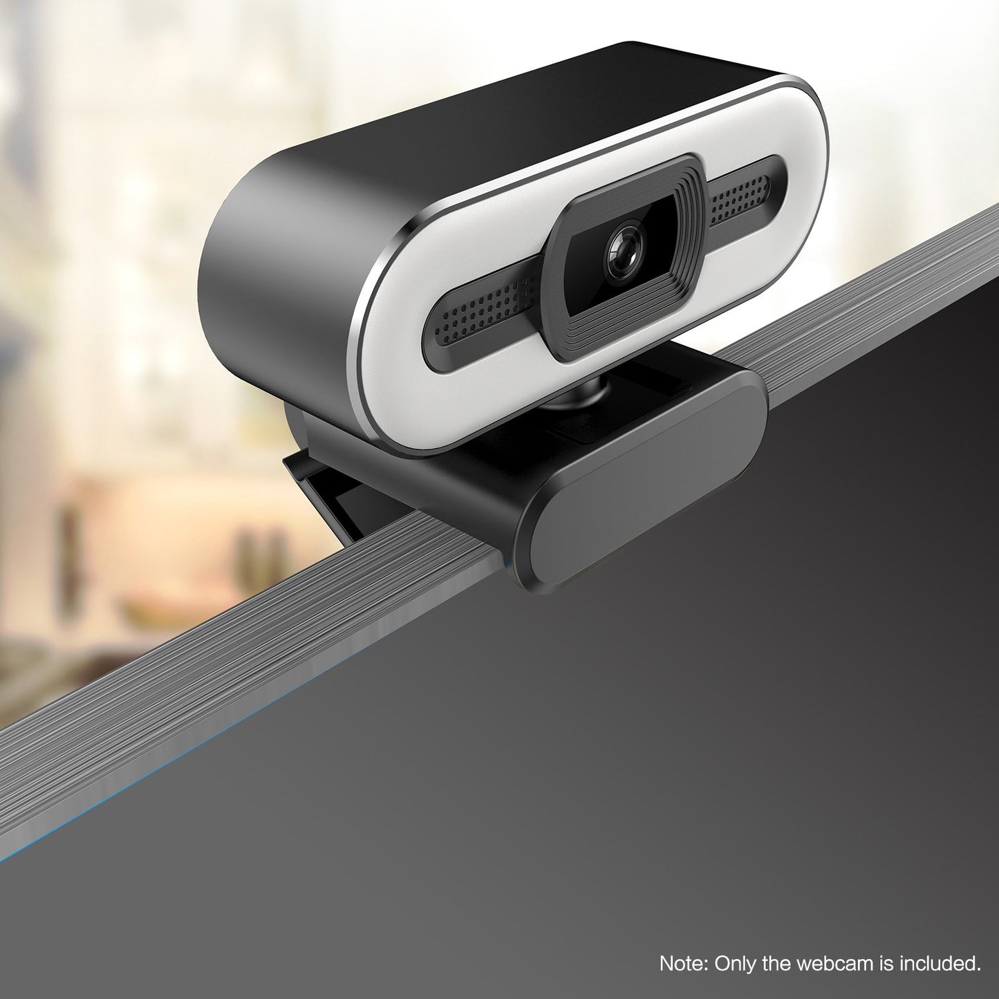 4K USB Webcam with Built-in Microphone and Lighting