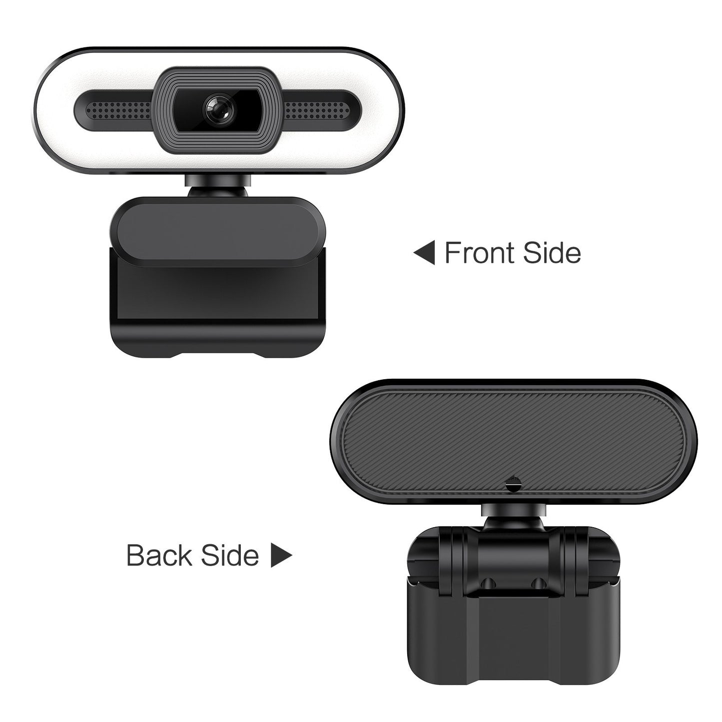 4K USB Webcam with Built-in Microphone and Lighting