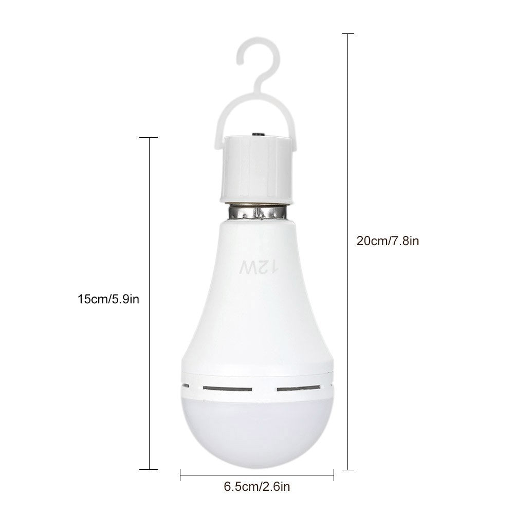 Emergency Rechargeable 12W LED Bulbs - Outdoor Hanging Lamp for Power Outage, Camping, Garden Parties - E26/E27, AC100-240V