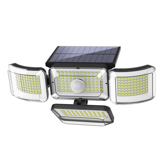 288 LED Outdoor Solar Sensor Lights, 4-Head Adjustable Motion-Activated Lamps