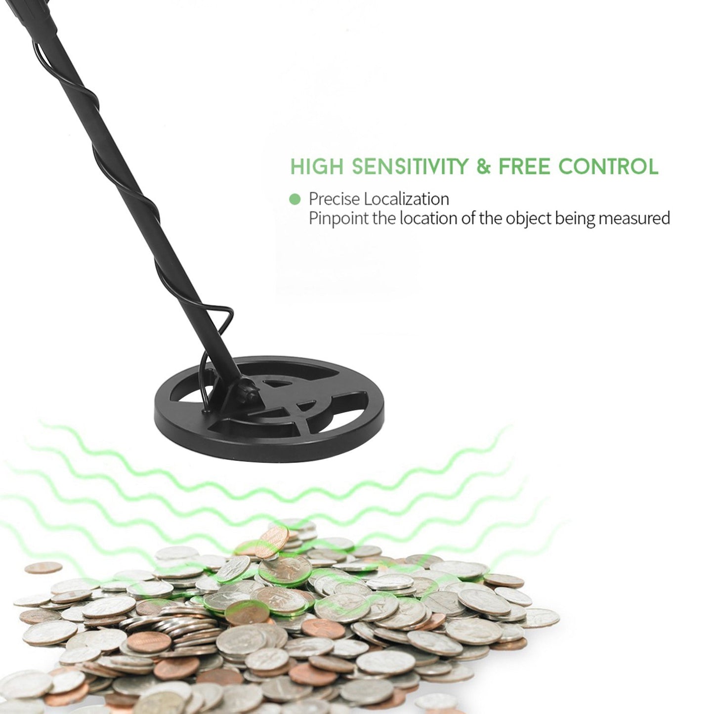 Portable Metal Detector for Beginners - Gold Finder & Treasure Hunter with Headphones, Shovel, and Pouch
