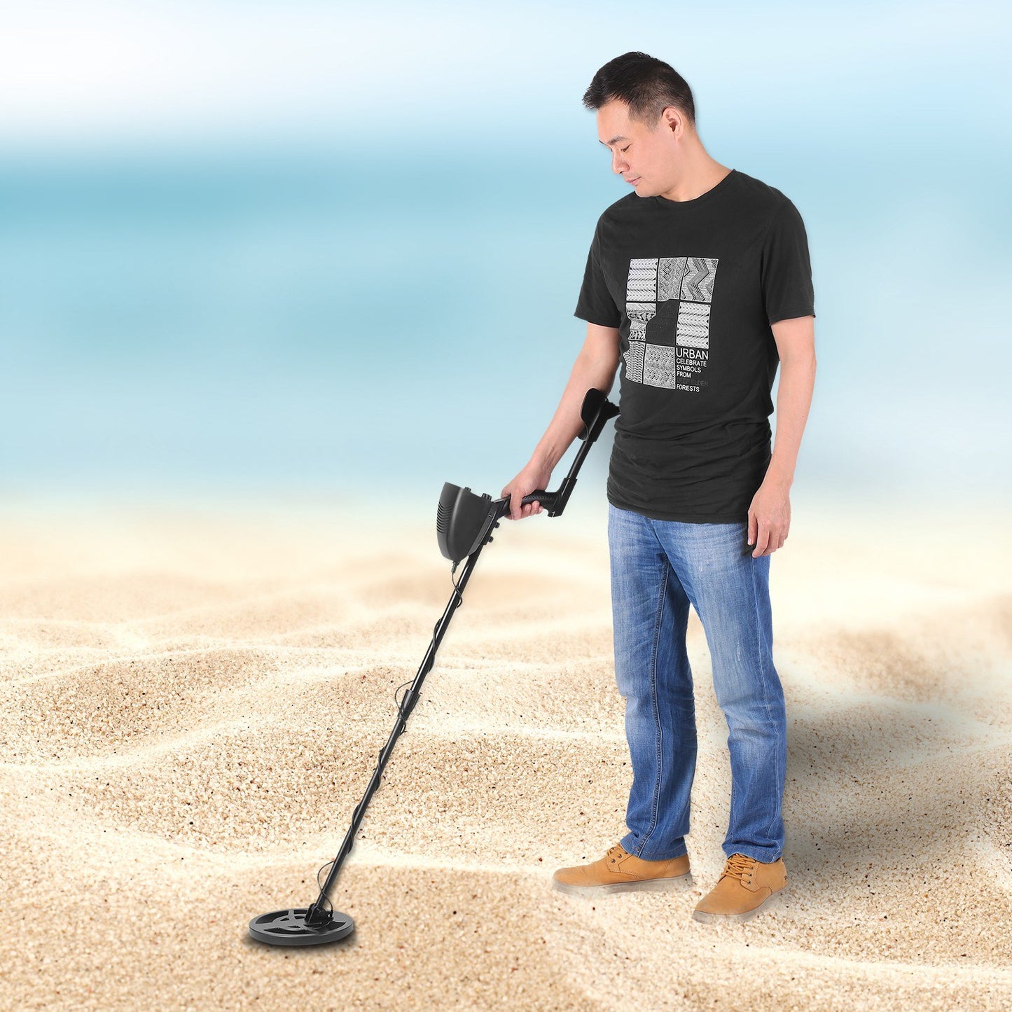 Portable Metal Detector for Beginners - Gold Finder & Treasure Hunter with Headphones, Shovel, and Pouch