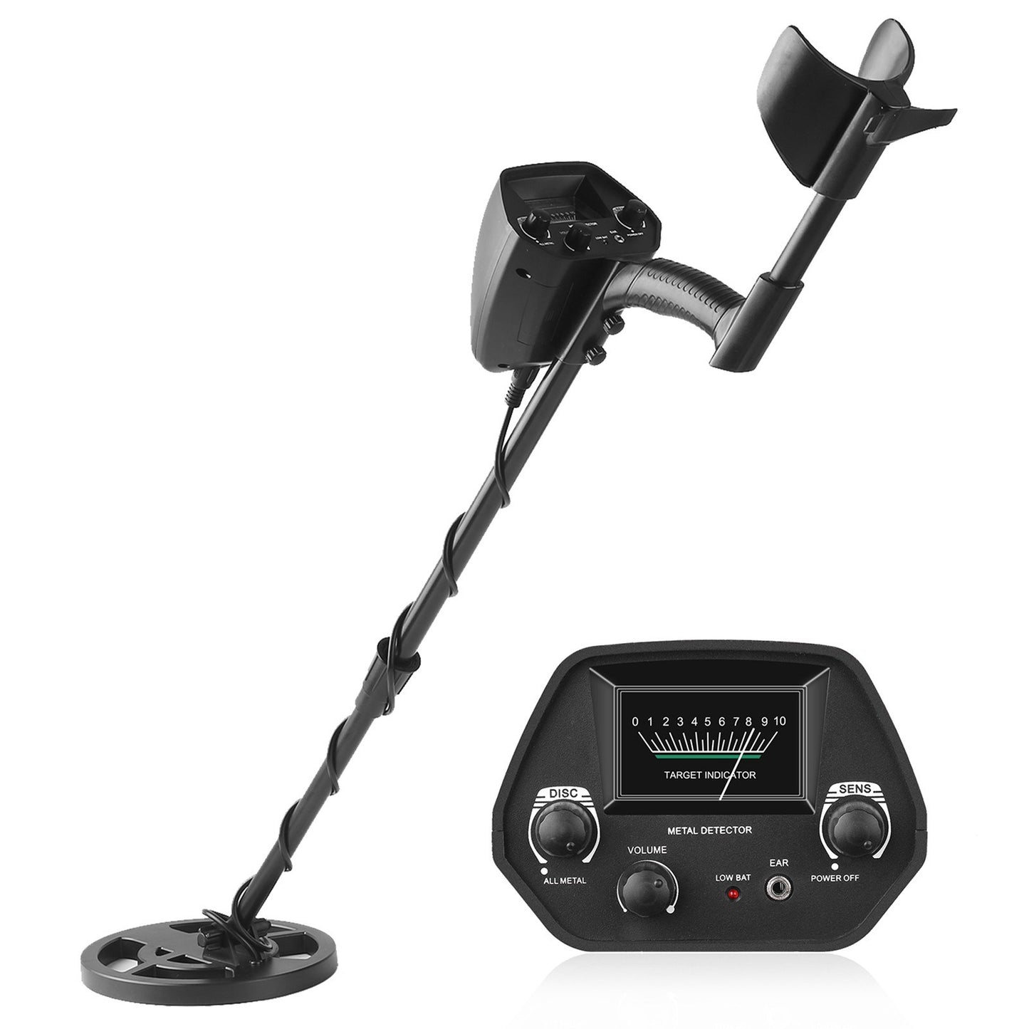 Portable Metal Detector for Beginners - Gold Finder & Treasure Hunter with Headphones, Shovel, and Pouch