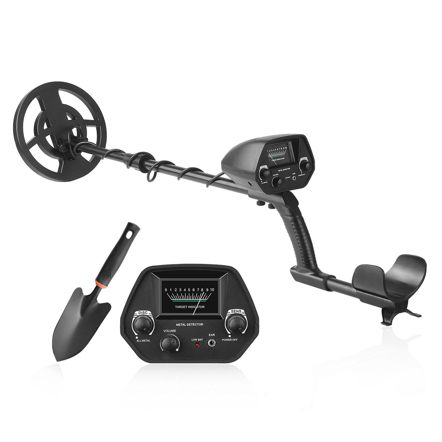 Portable Metal Detector for Beginners - Gold Finder & Treasure Hunter with Headphones, Shovel, and Pouch