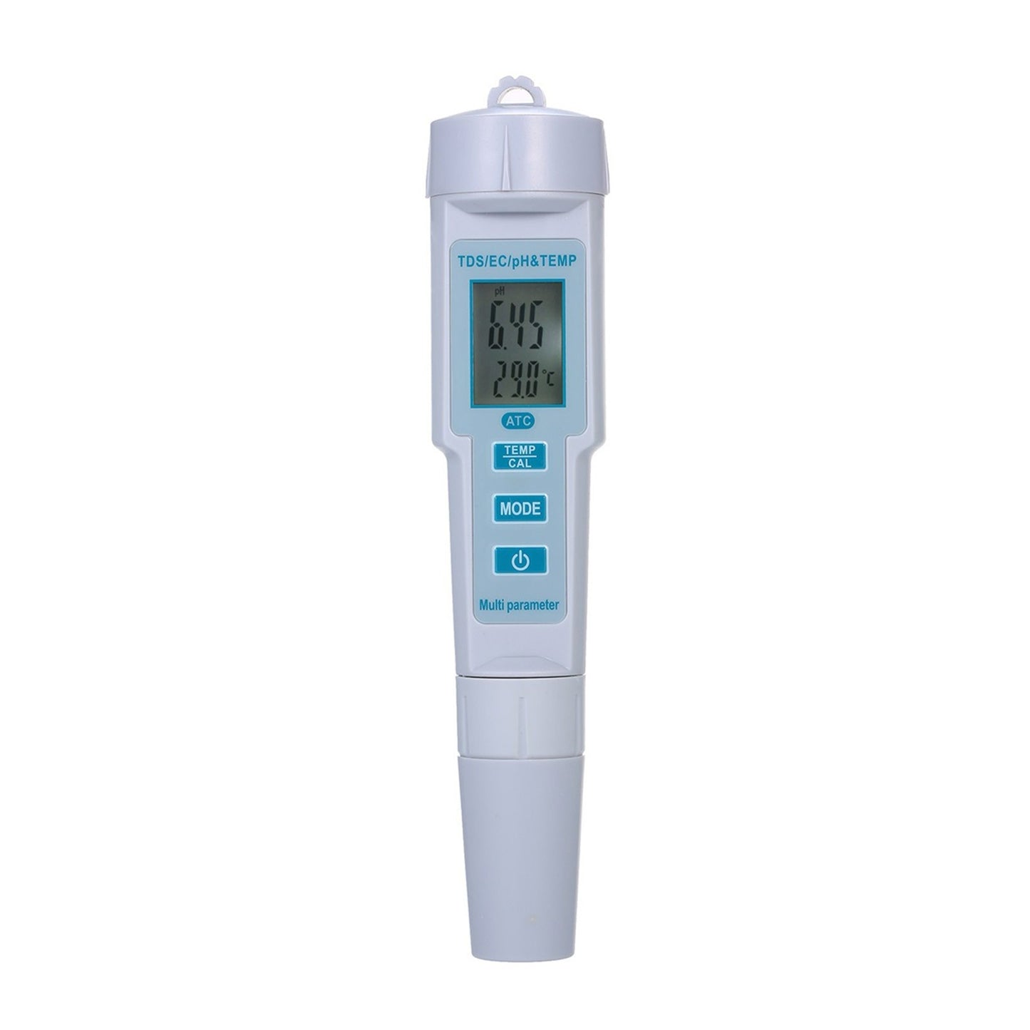 4-in-1 Water Quality Tester: pH, EC, TDS & Temperature Meter, IP55 Waterproof, Auto Shutdown, Backlit Display - White PH-686